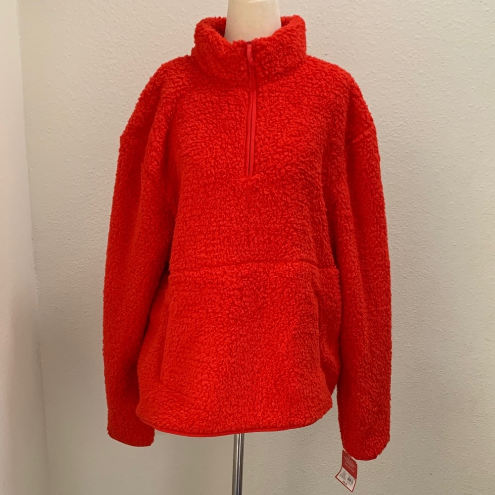 Cozy Red Fleece Men’s Sweater